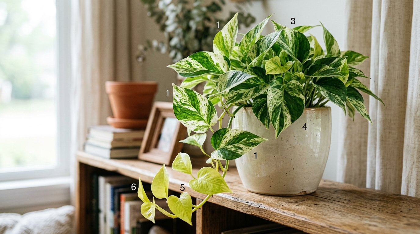 Pothos : nouvelles feuilles jaunes au lieu de blanches