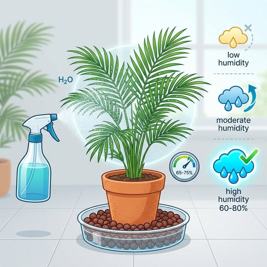 Schéma d'augmentation de l'humidité pour le palmier Areca