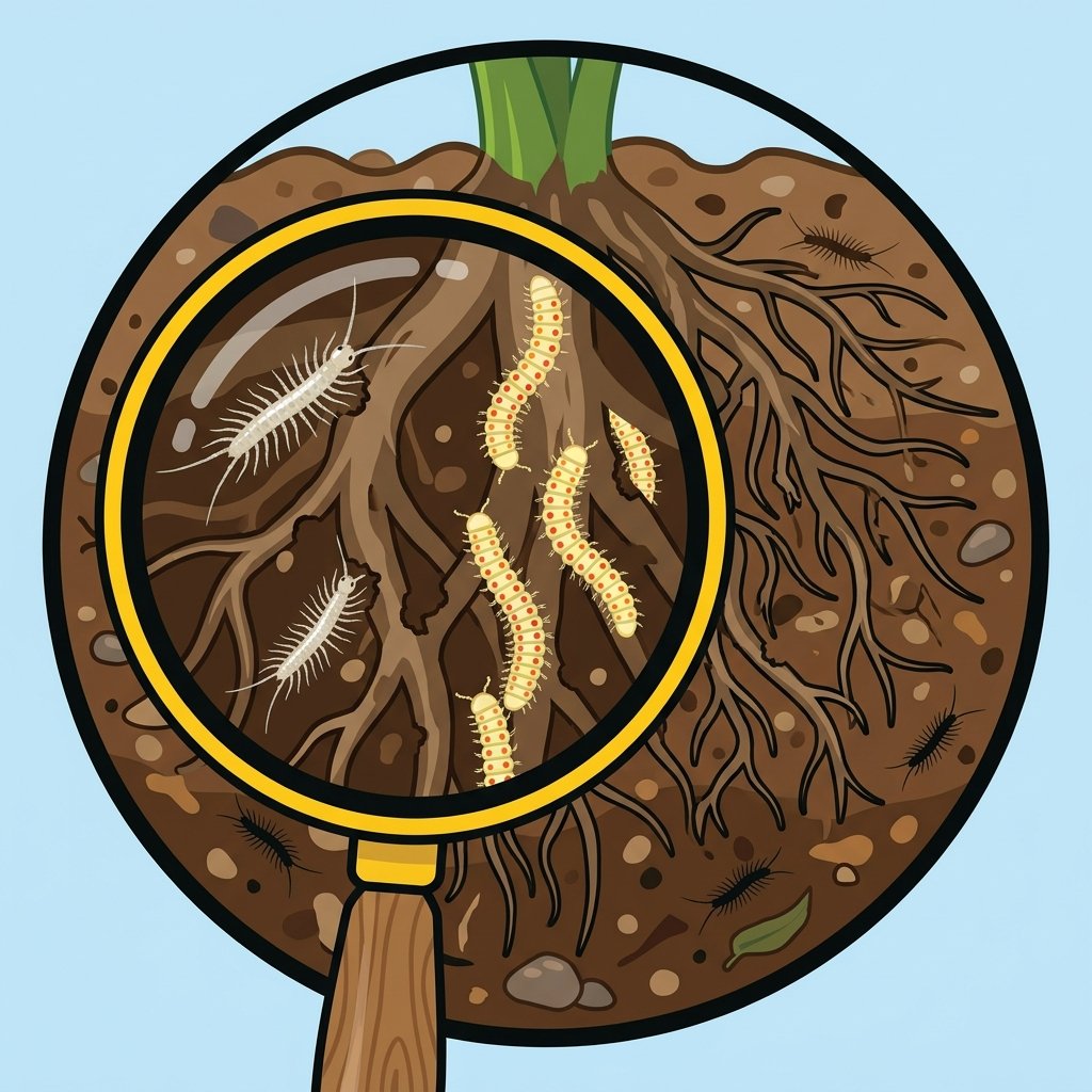 Schéma des ravageurs du sol : Symphyles et Blaniules