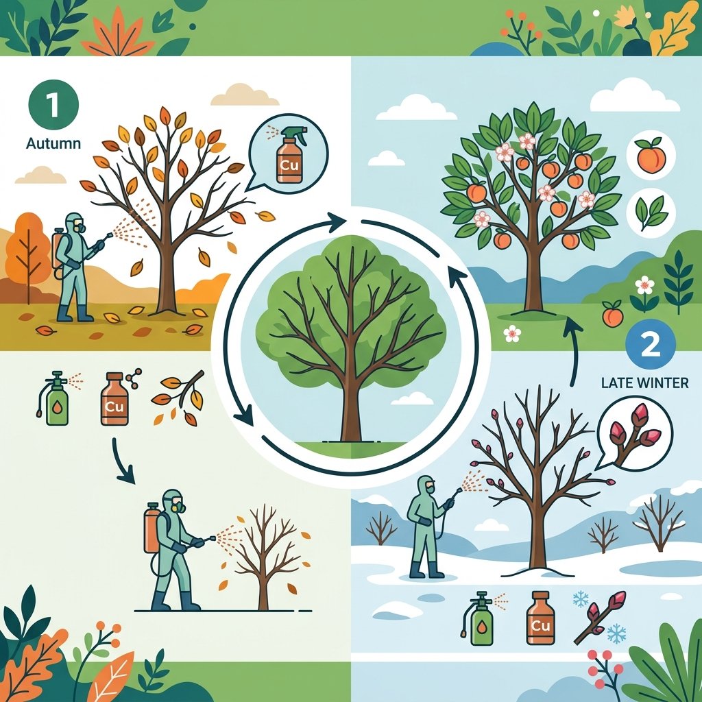 Calendrier de traitement préventif de la cloque du pêcher