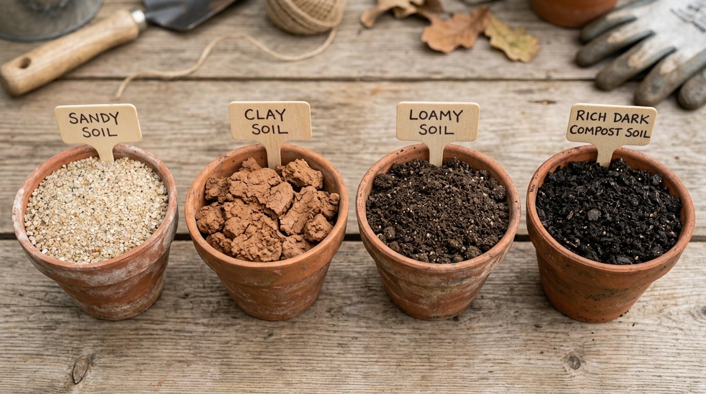 Les différents types de sols de jardin : sableux, argileux, limoneux et humifère