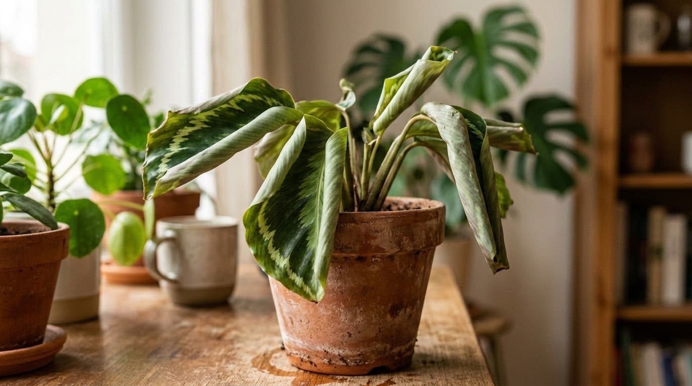 Feuilles de calathea qui s'enroulent : causes, solutions et prévention